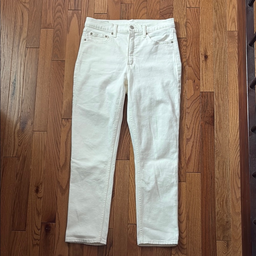 Gap Cigarette High Rise White Jeans